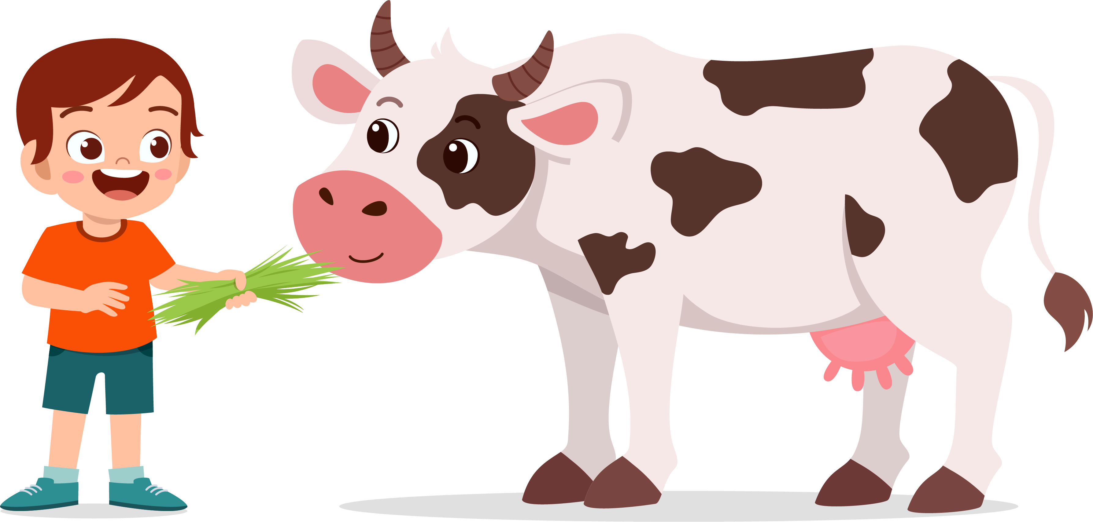 Niño con vaca de Peques Français
