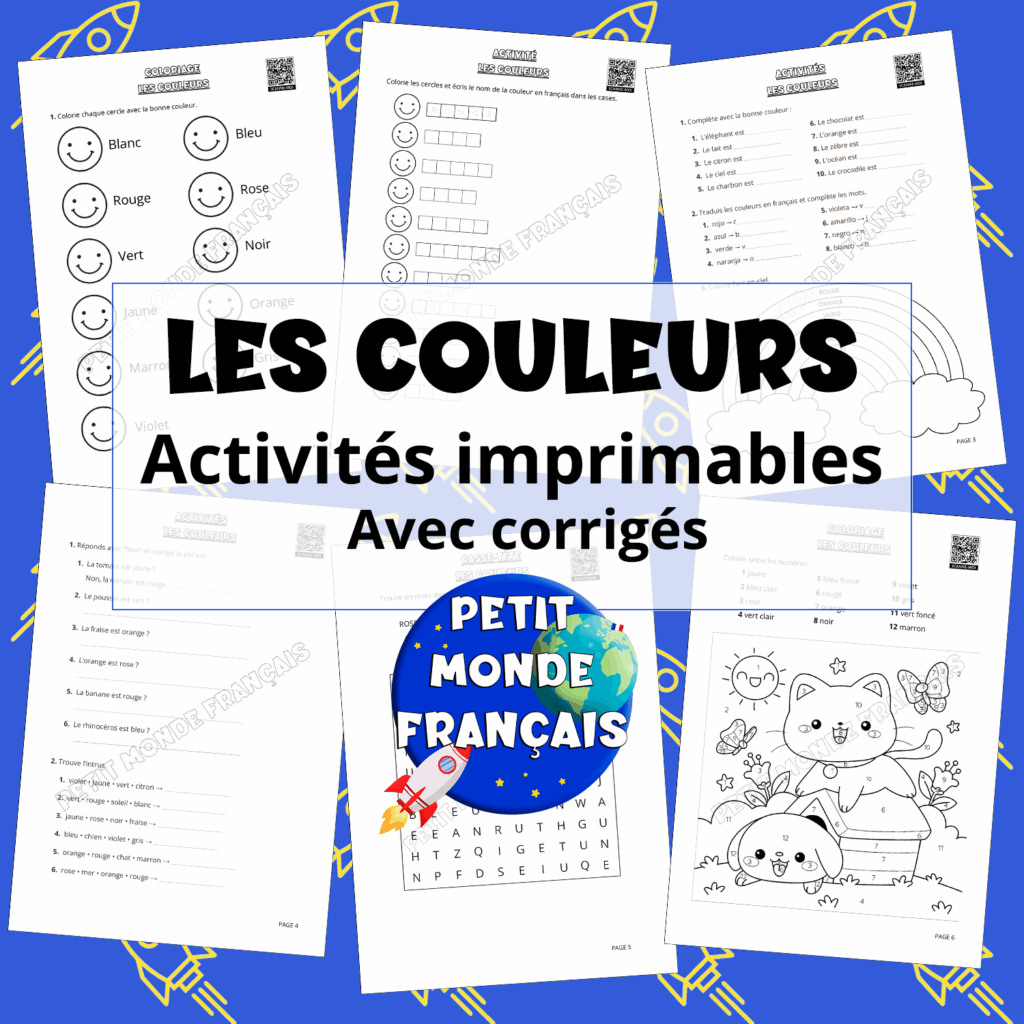 Fichas de actividades - Los colores en francés con Petit Monde Français