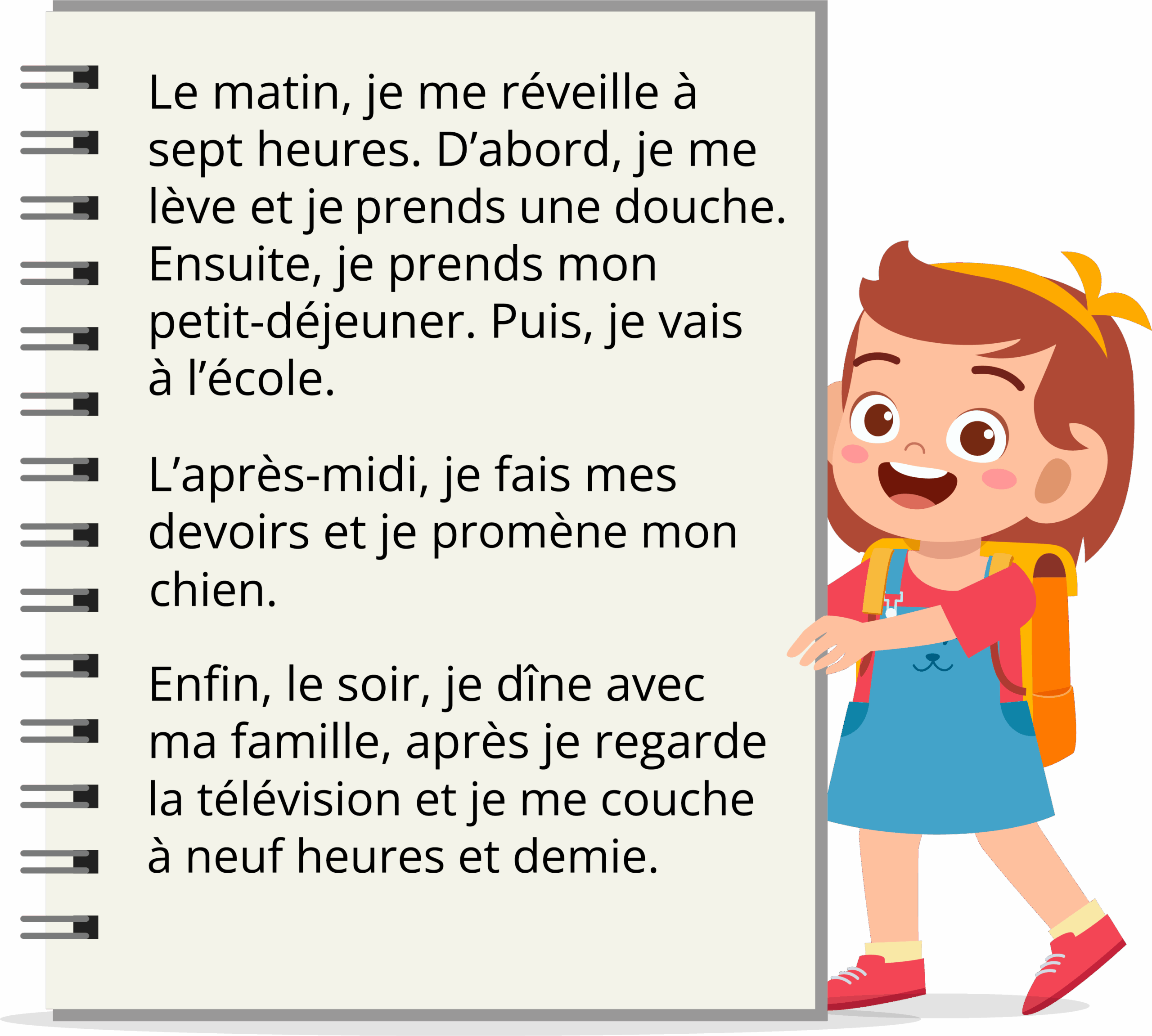 Ejemplo de rutina diaria en francés