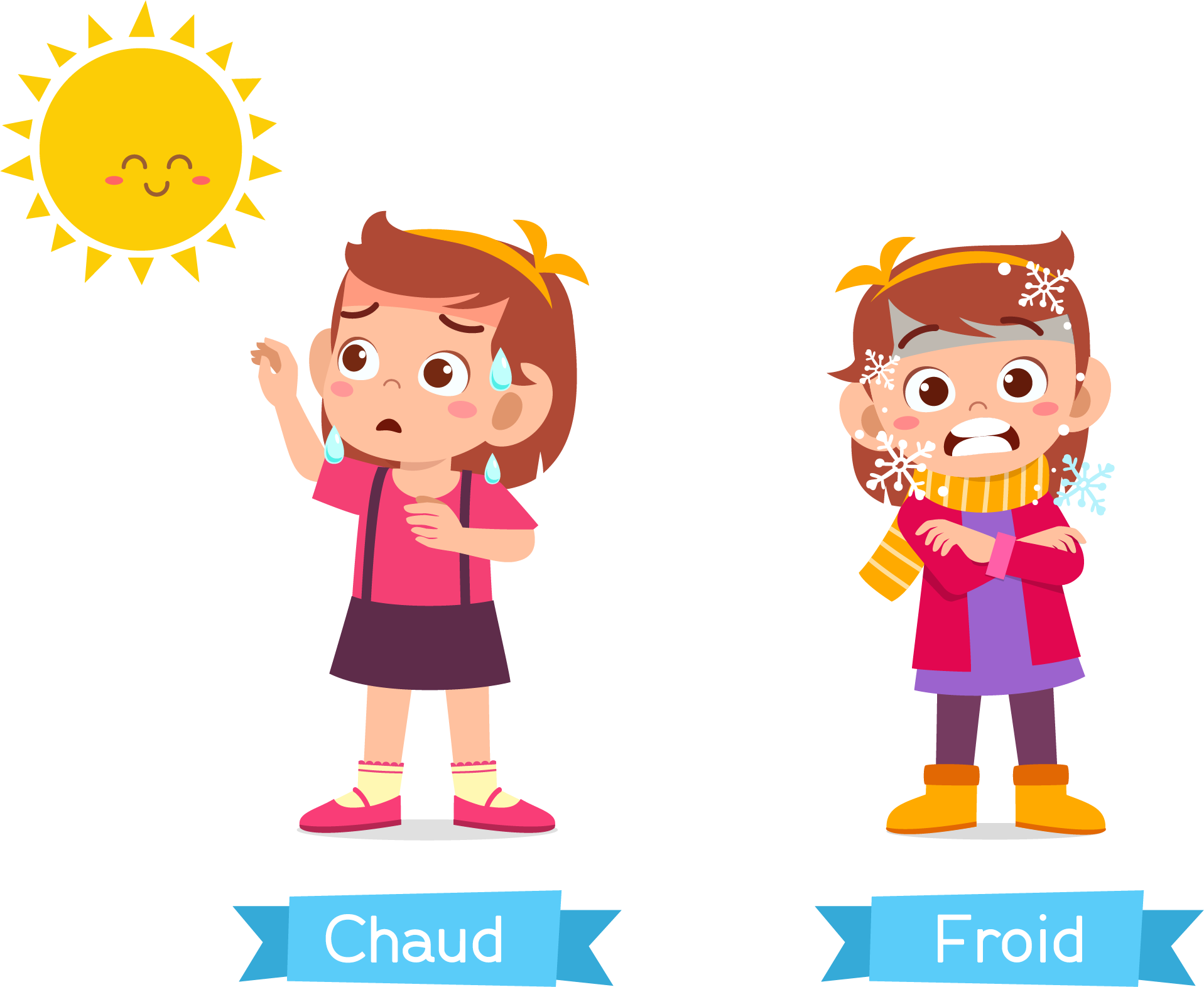 Los contrarios en francés frío-calor