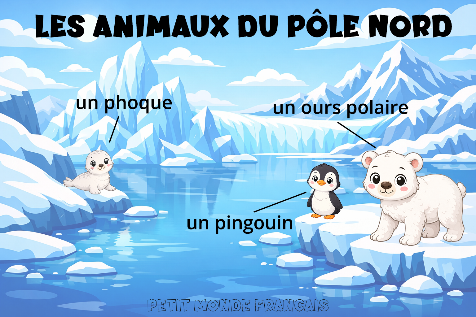 Los animales del Polo Norte en français con Petit Monde Français