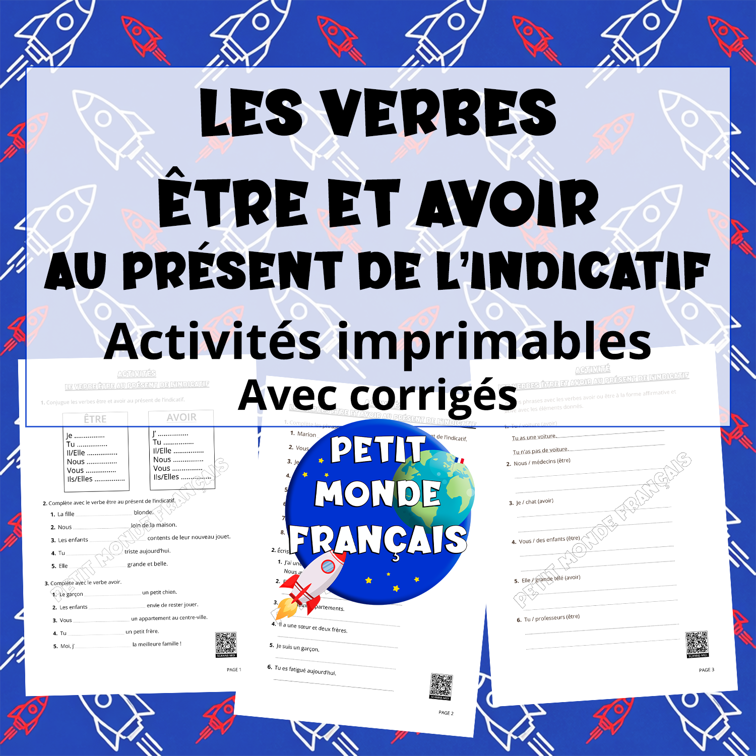 Fichas de actividades - Los verbos être y avoir en francés con Petit Monde Français